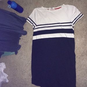 banana republic navy and white dress, size large